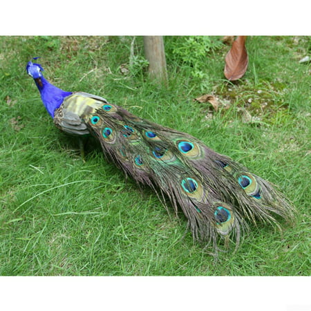 .Artificial Peacock Bird Feathered Realistic Garden & Home Decoration Ornament. 